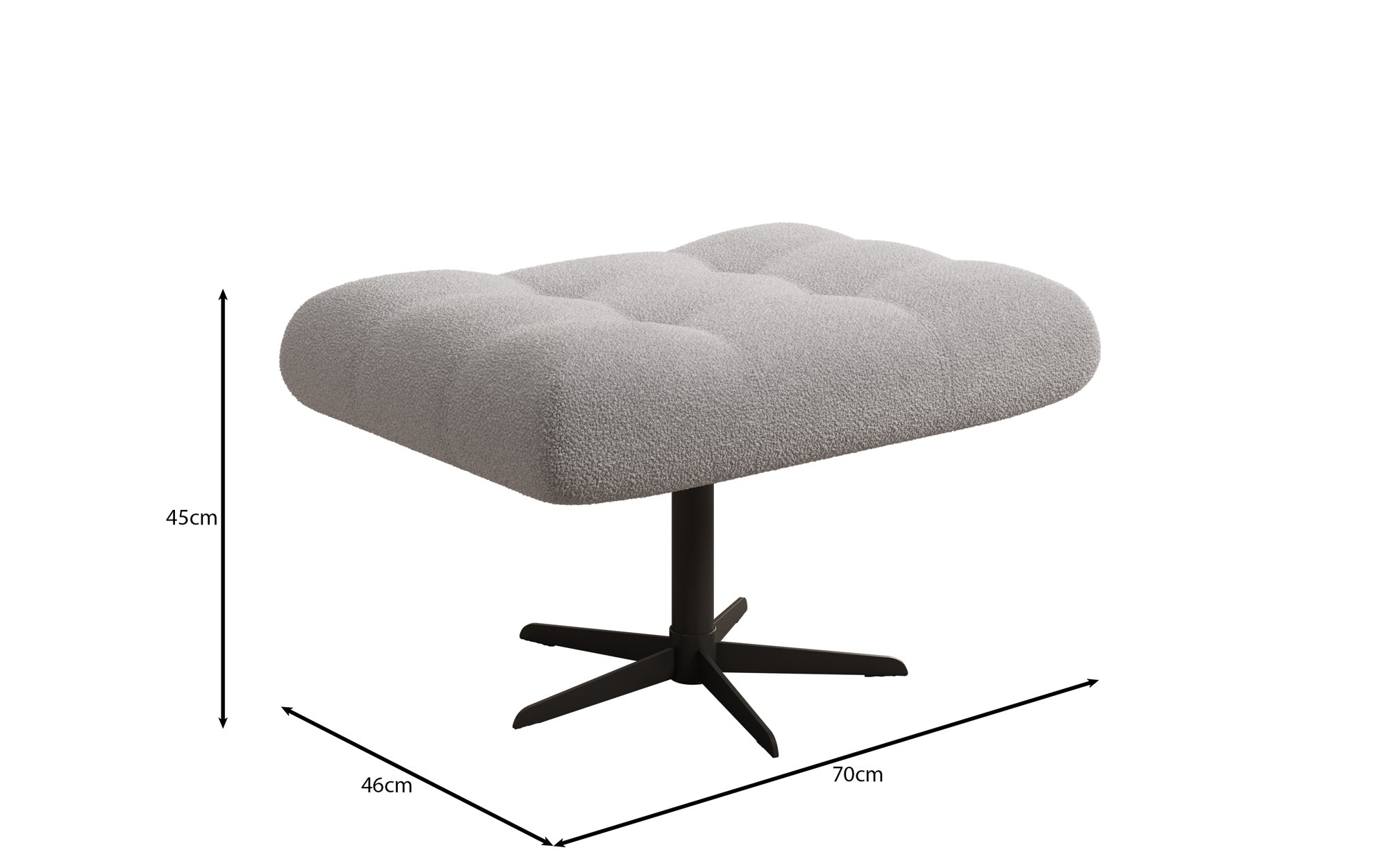 Designer bank-fauteuil Aurelio incl. bijzetkruk in Bouclé