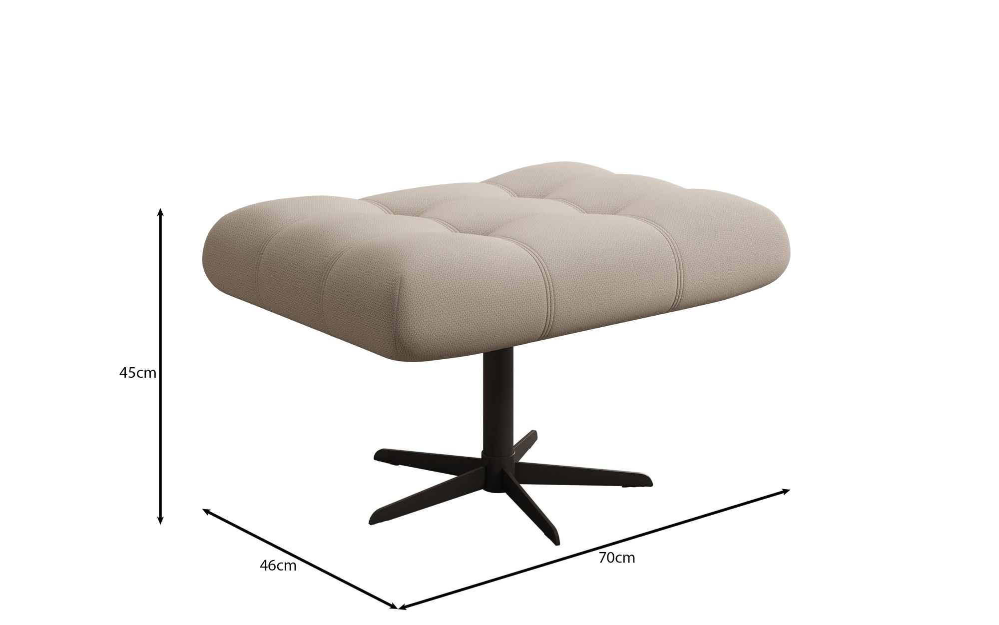 Designer Sofa-fauteuil Aurelio incl. bijzetkruk in Stof