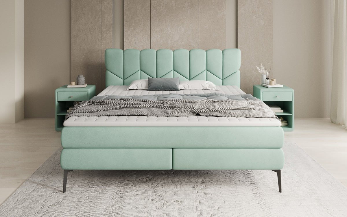Boxspringbed Mirea in Echtleder