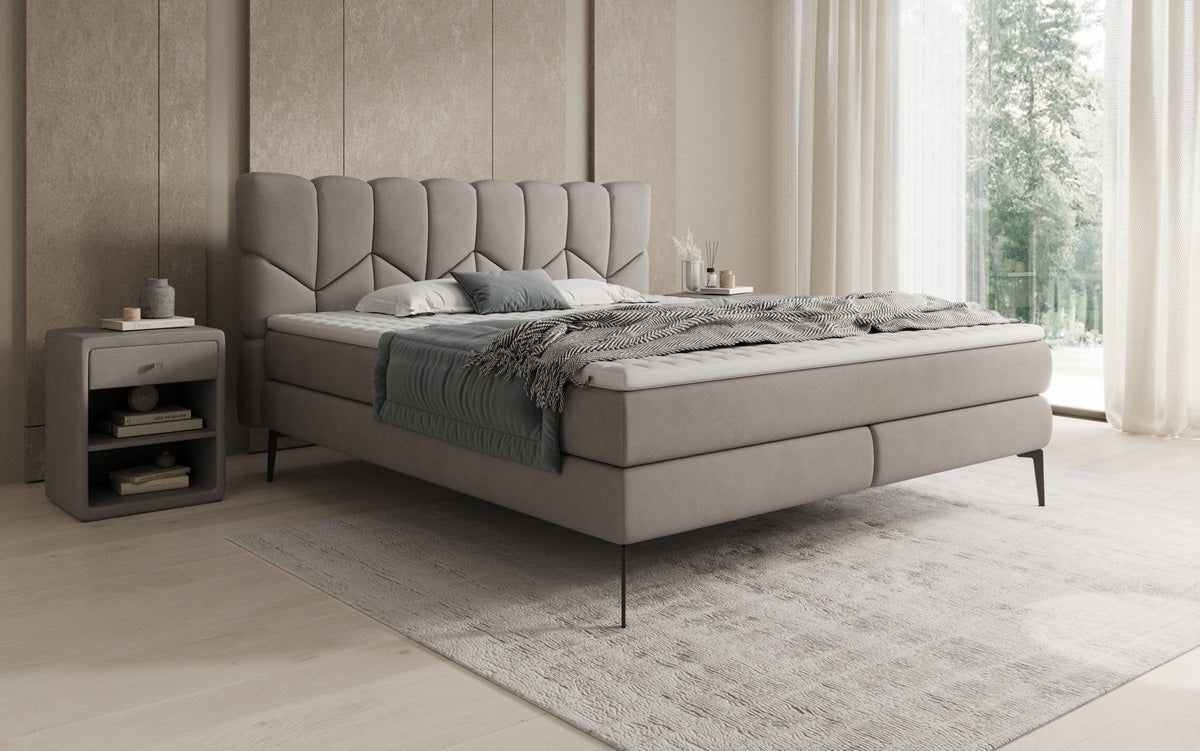 Boxspringbed Mirea in Echtleder