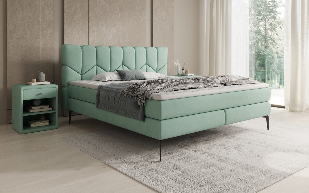 Boxspringbed Mirea in Echtleder