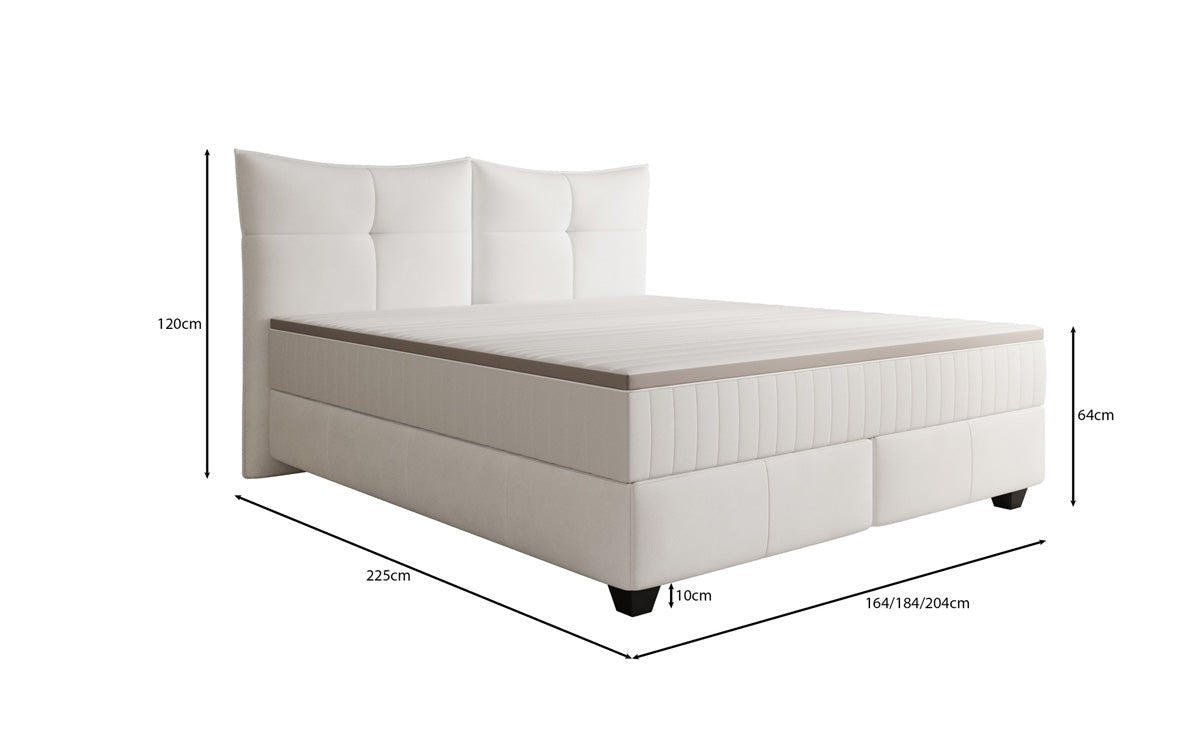 Boxspringbed Veyora in Echtleder
