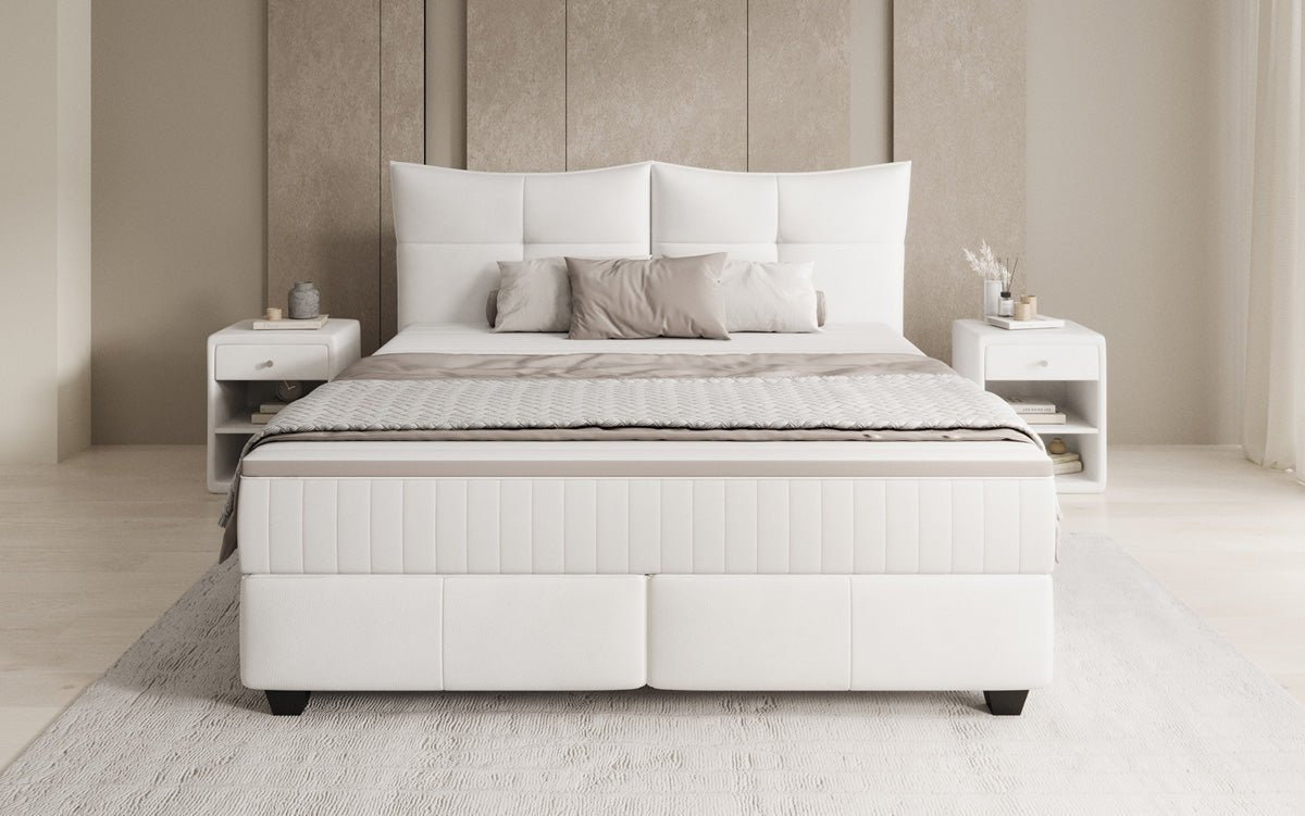 Boxspringbed Veyora in Echtleder