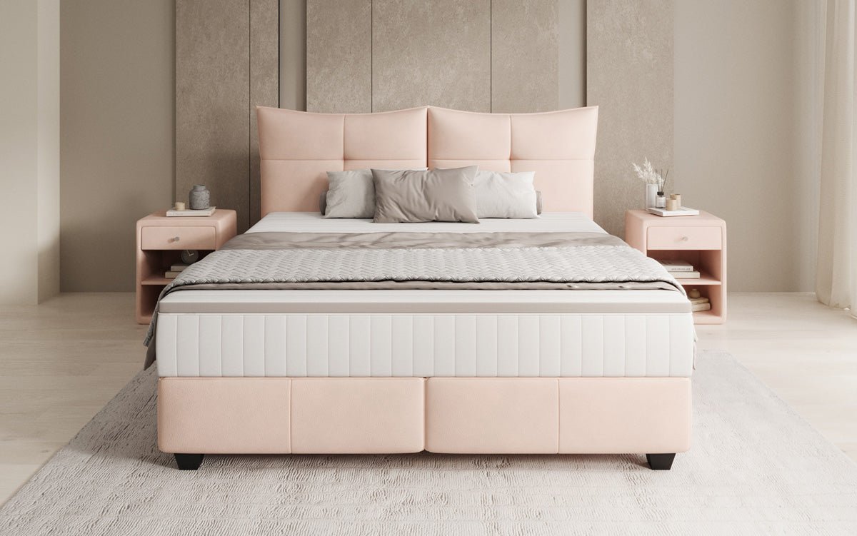 Boxspringbed Veyora in Echtleder