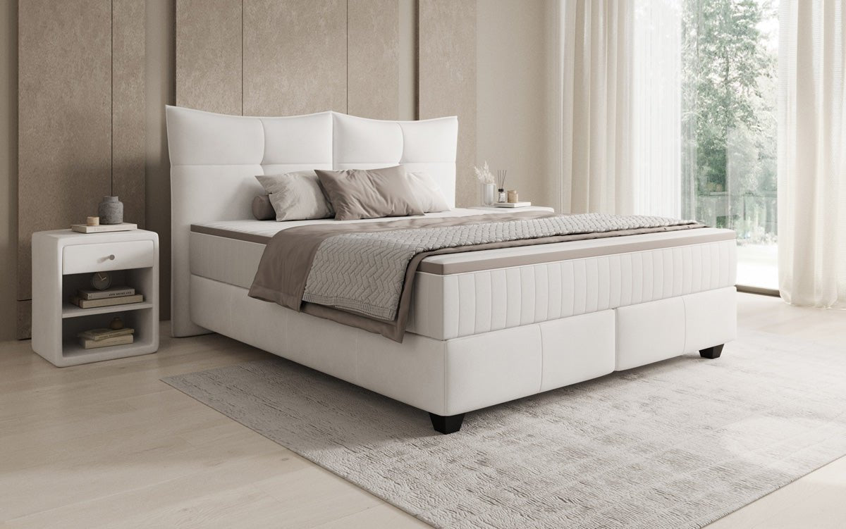 Boxspringbed Veyora in Echtleder