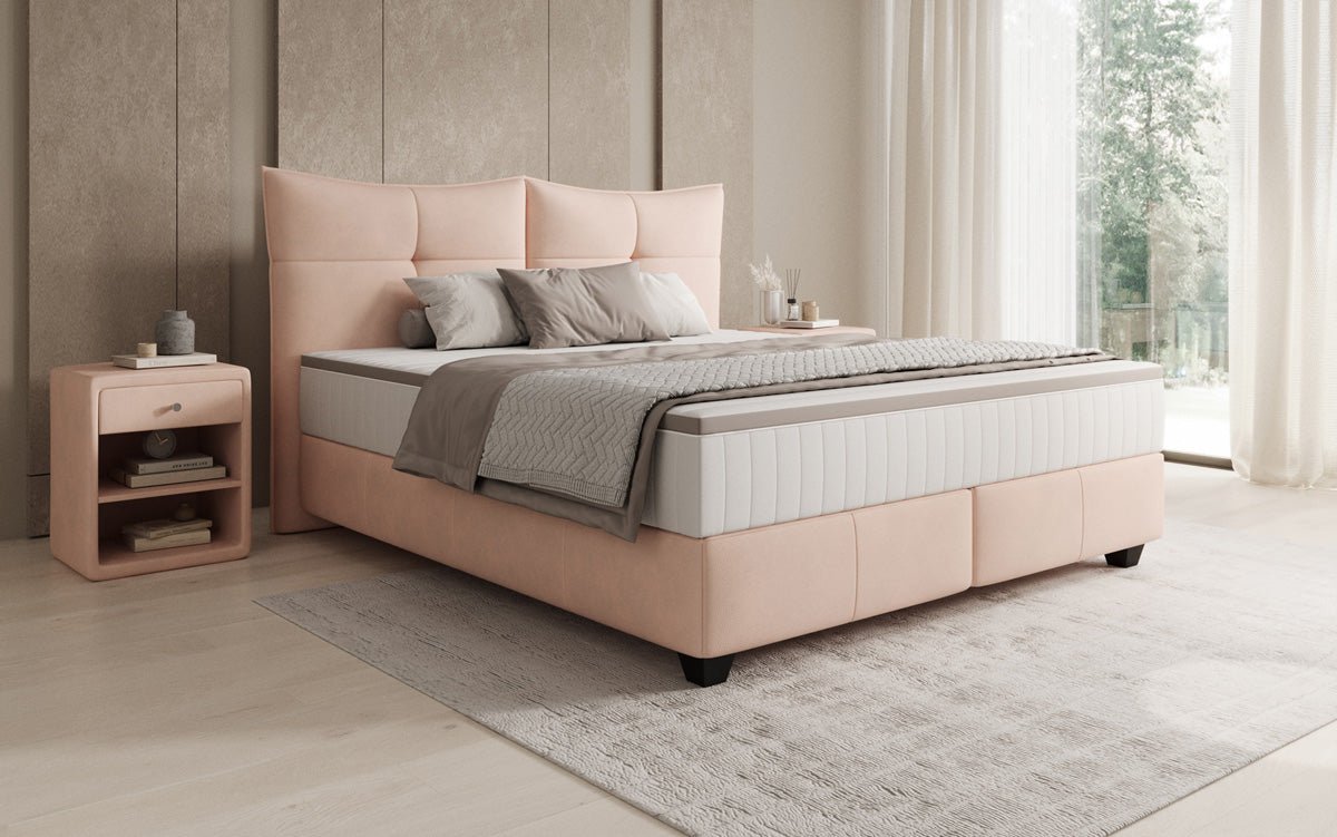 Boxspringbed Veyora in Echtleder