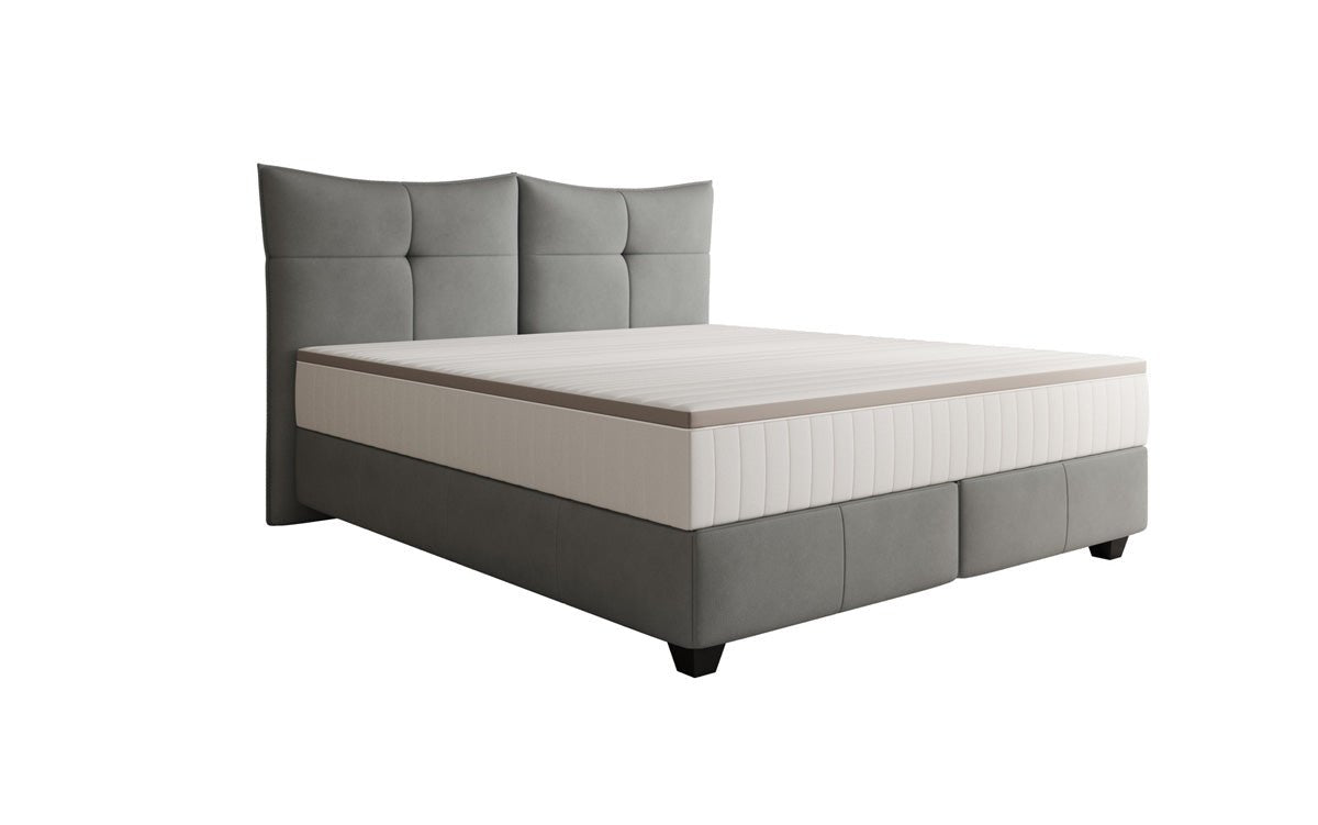 Boxspringbed Veyora in Echtleder