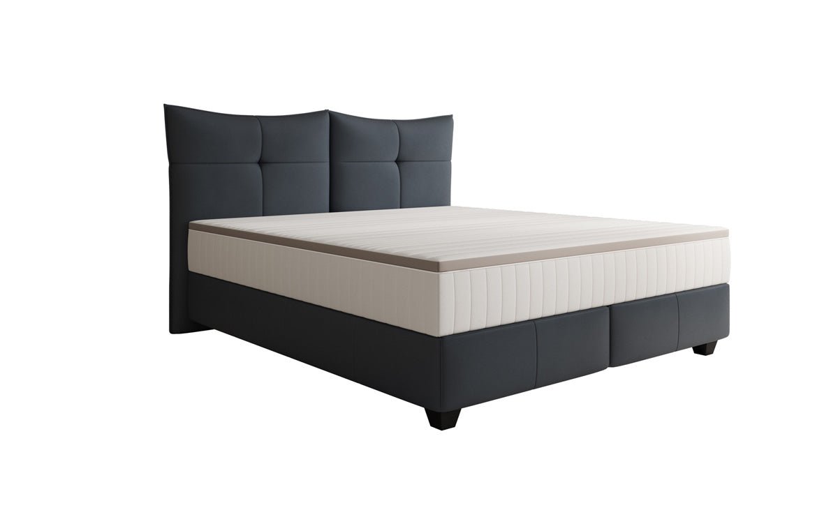 Boxspringbed Veyora in Echtleder