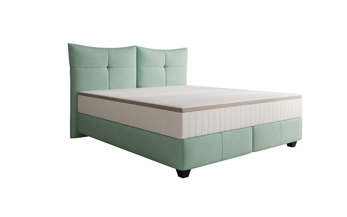 Boxspringbed Veyora in Echtleder