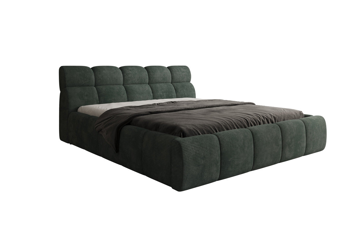 Designer gestoffeerd bed Dallas Ribstof met opbergruimte