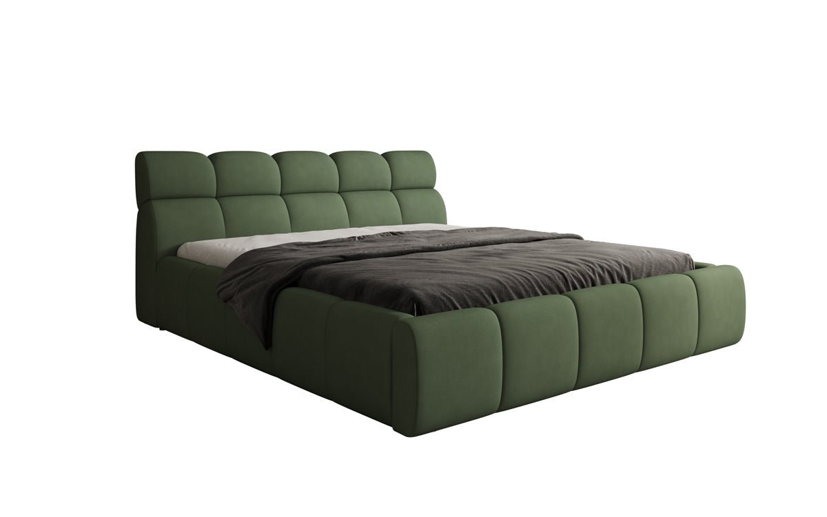 Designer gestoffeerd bed Dallas Stof met opbergruimte