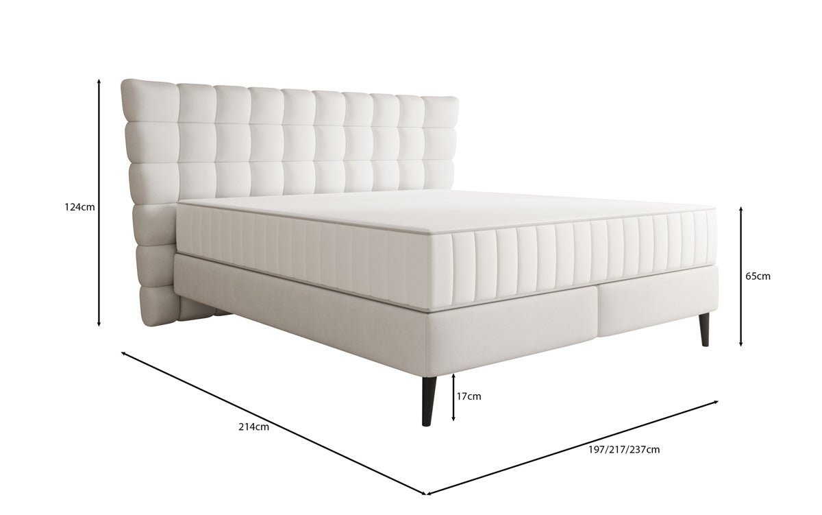 Boxspringbed Alvion in Echtleder