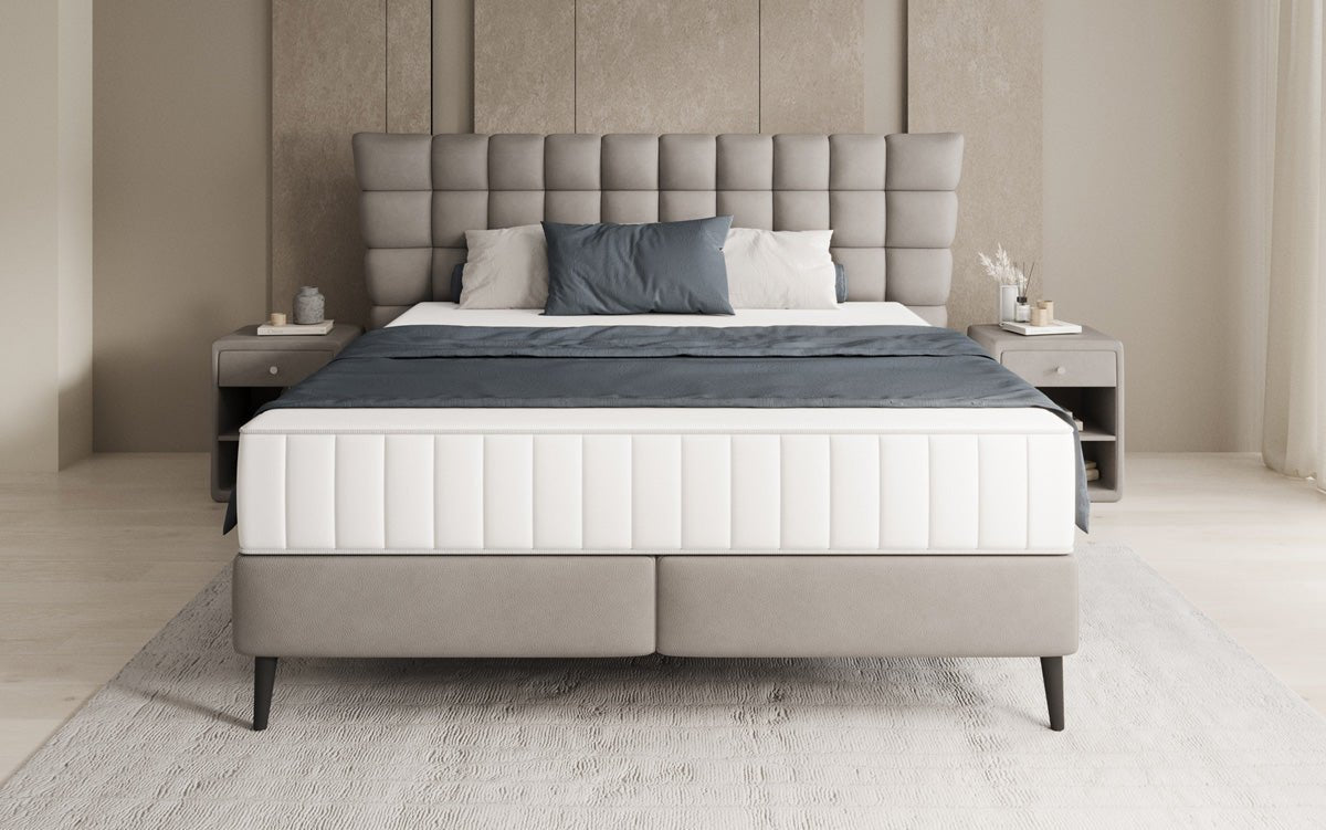 Boxspringbed Alvion in Echtleder