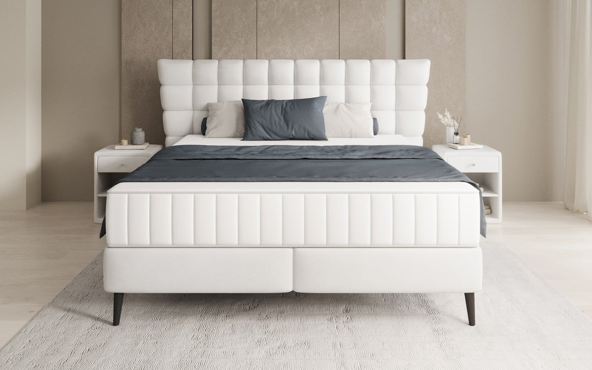 Boxspringbed Alvion in Echtleder