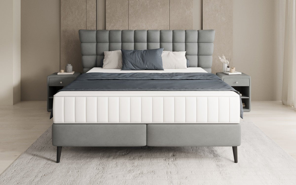 Boxspringbed Alvion in Echtleder
