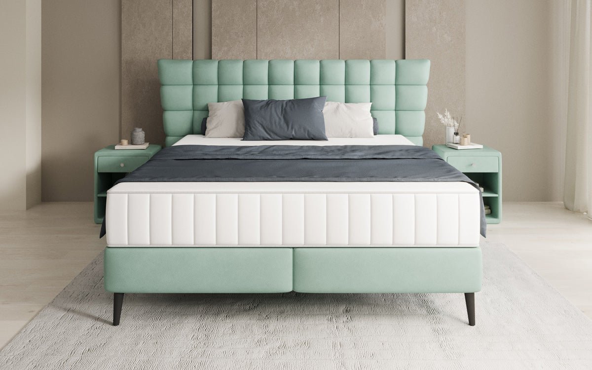 Boxspringbed Alvion in Echtleder