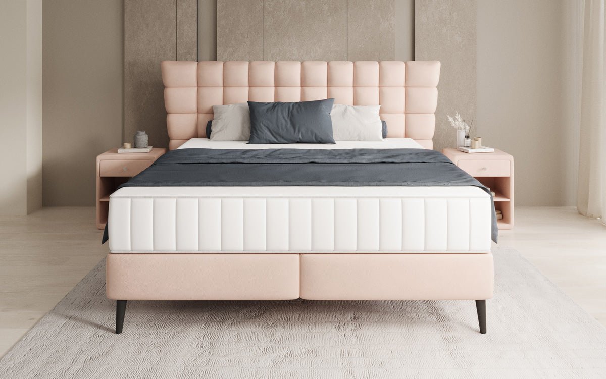 Boxspringbed Alvion in Echtleder