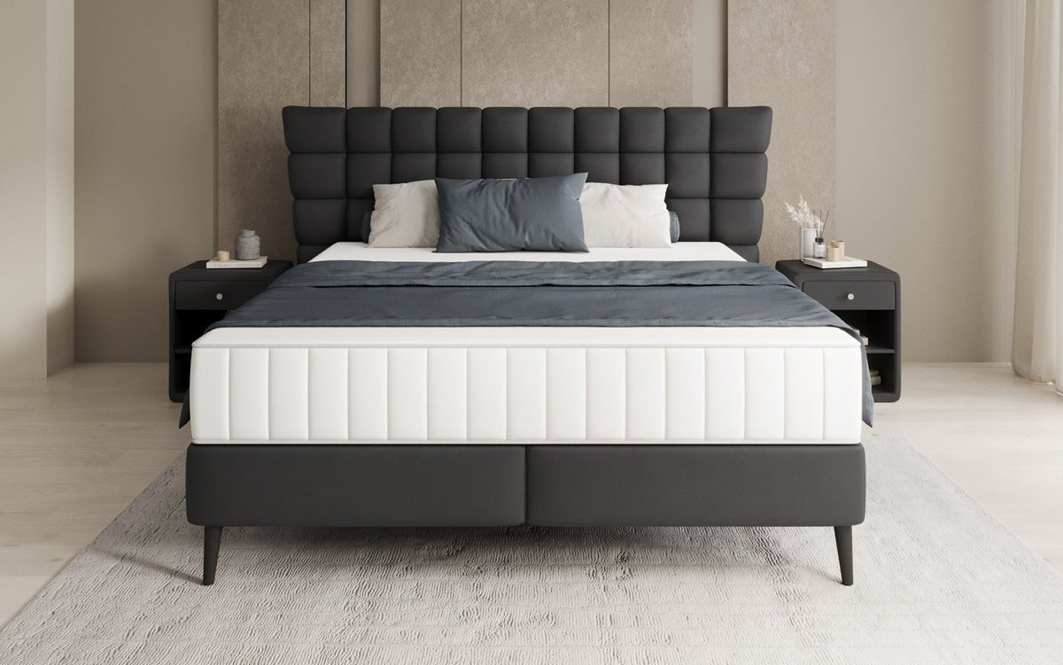 Boxspringbed Alvion in Echtleder