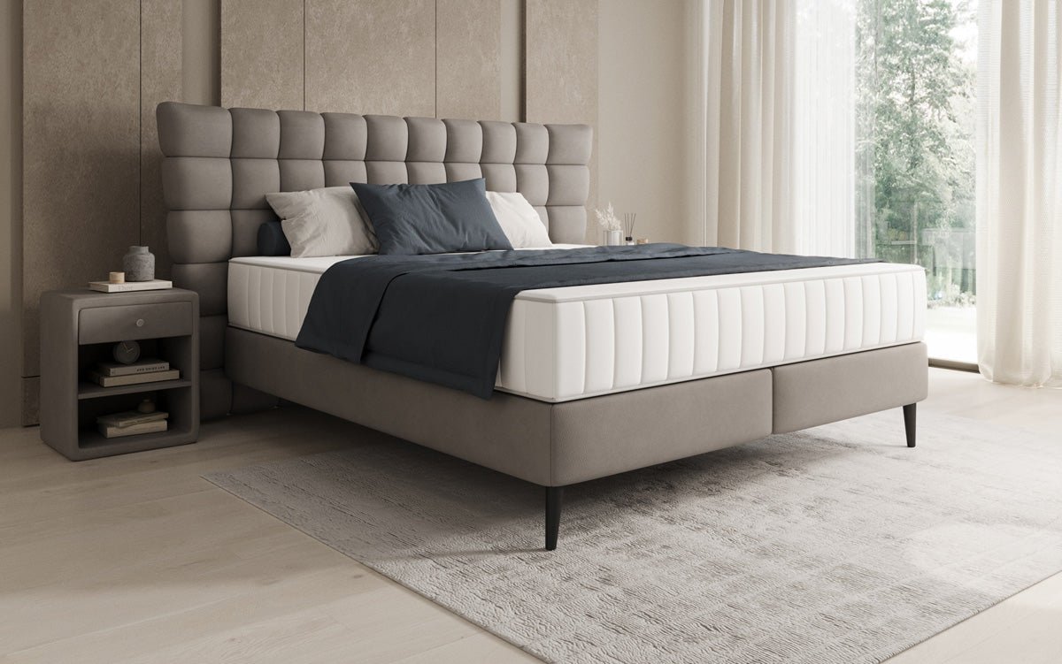 Boxspringbed Alvion in Echtleder