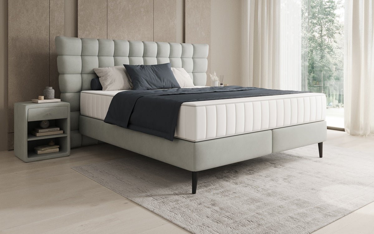 Boxspringbed Alvion in Echtleder