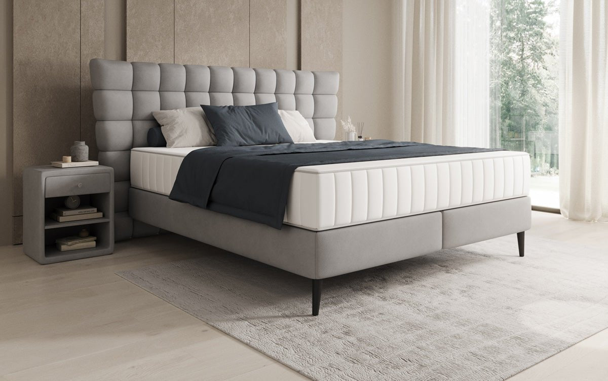 Boxspringbed Alvion in Echtleder