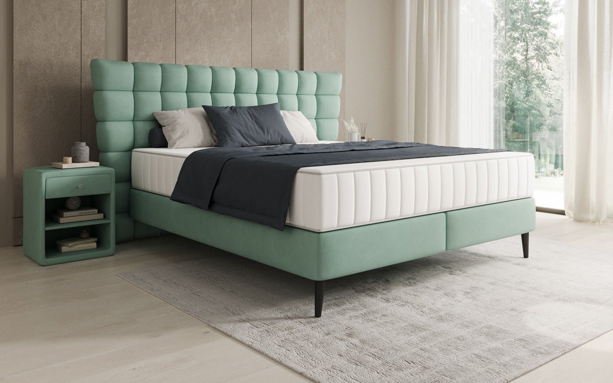 Boxspringbed Alvion in Echtleder