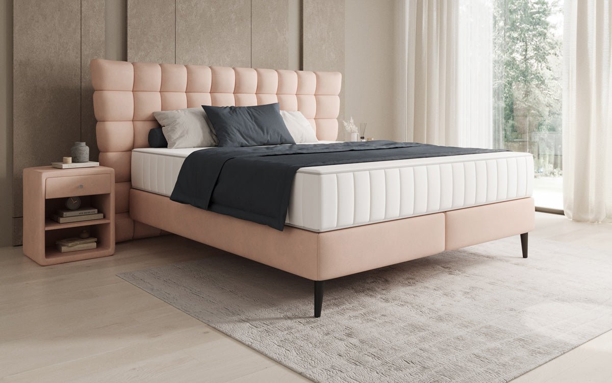 Boxspringbed Alvion in Echtleder