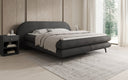 Boxspringbed Marisol met ovale hoofdbord in Bouclé