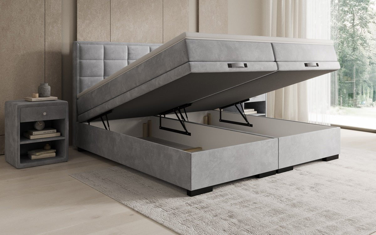 Boxspringbed Alessia met opbergruimte in fluweel