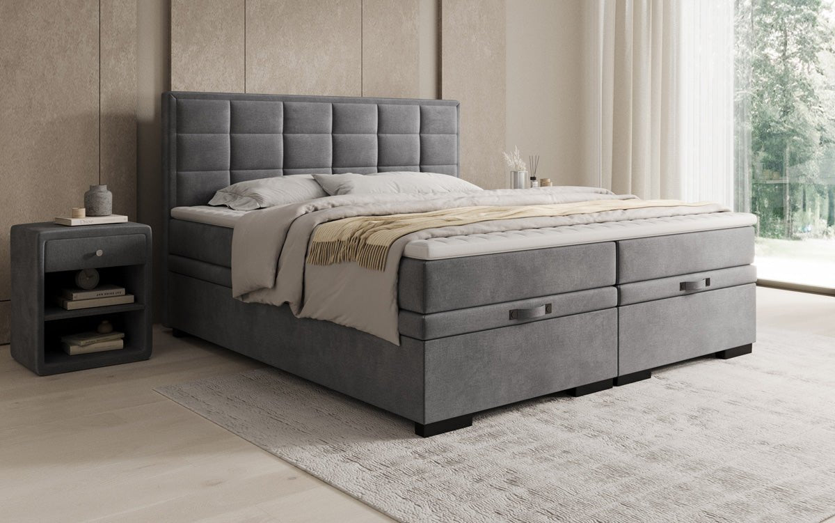 Boxspringbed Alessia met opbergruimte in fluweel