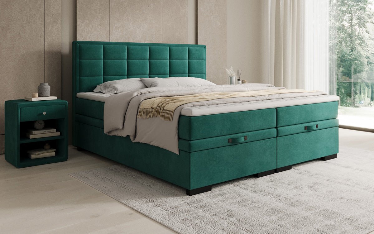 Boxspringbed Alessia met opbergruimte in fluweel