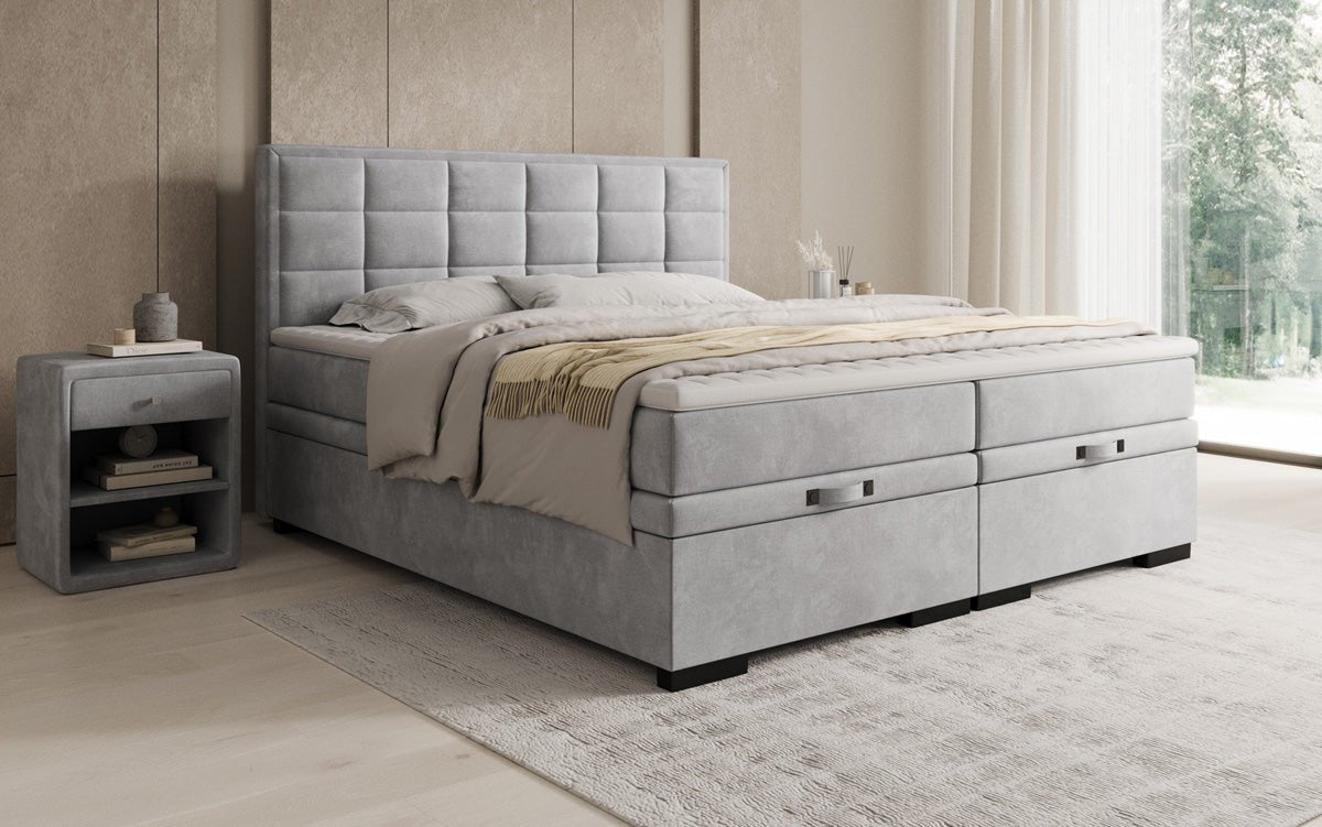 Boxspringbed Alessia met opbergruimte in fluweel