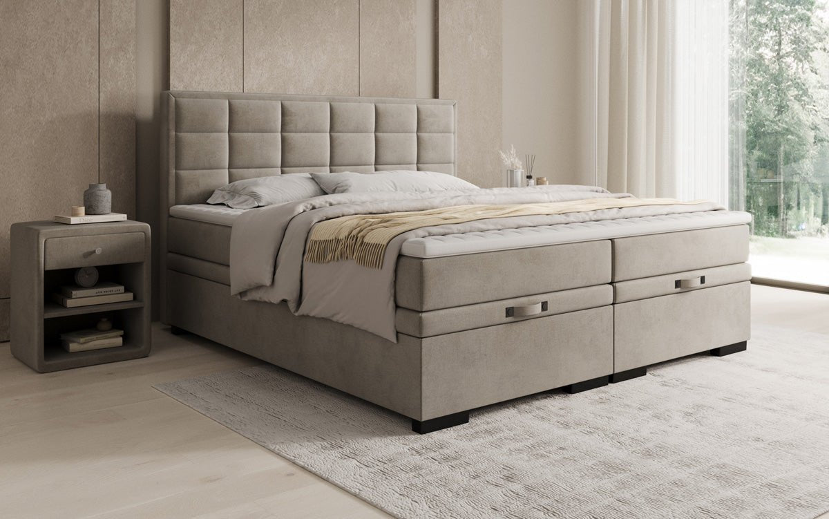 Boxspringbed Alessia met opbergruimte in fluweel