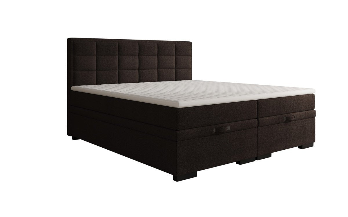 Boxspringbed Alessia met opbergruimte in Teddystof Bouclé