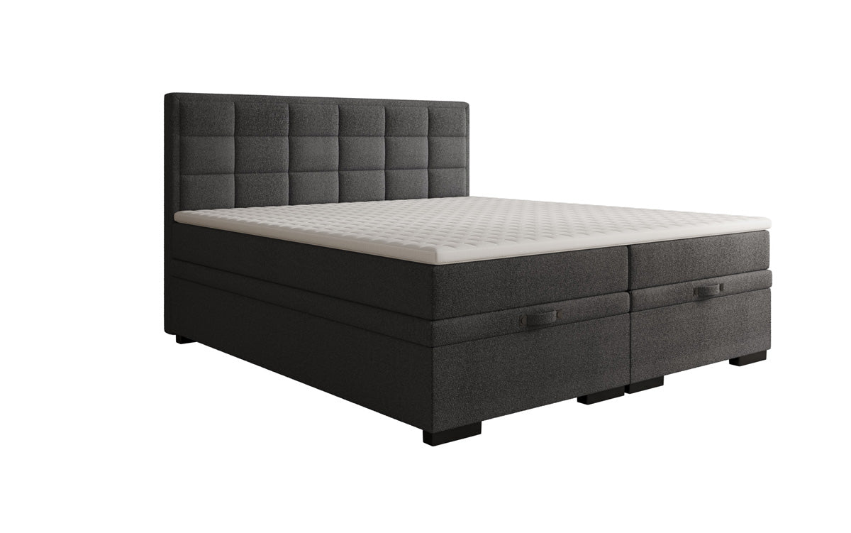 Boxspringbed Alessia met opbergruimte in Teddystof Bouclé