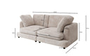 Designer 2-zits bank Thalessa in Ribstof
