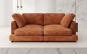 Designer 2-zits bank Thalessa in Ribstof