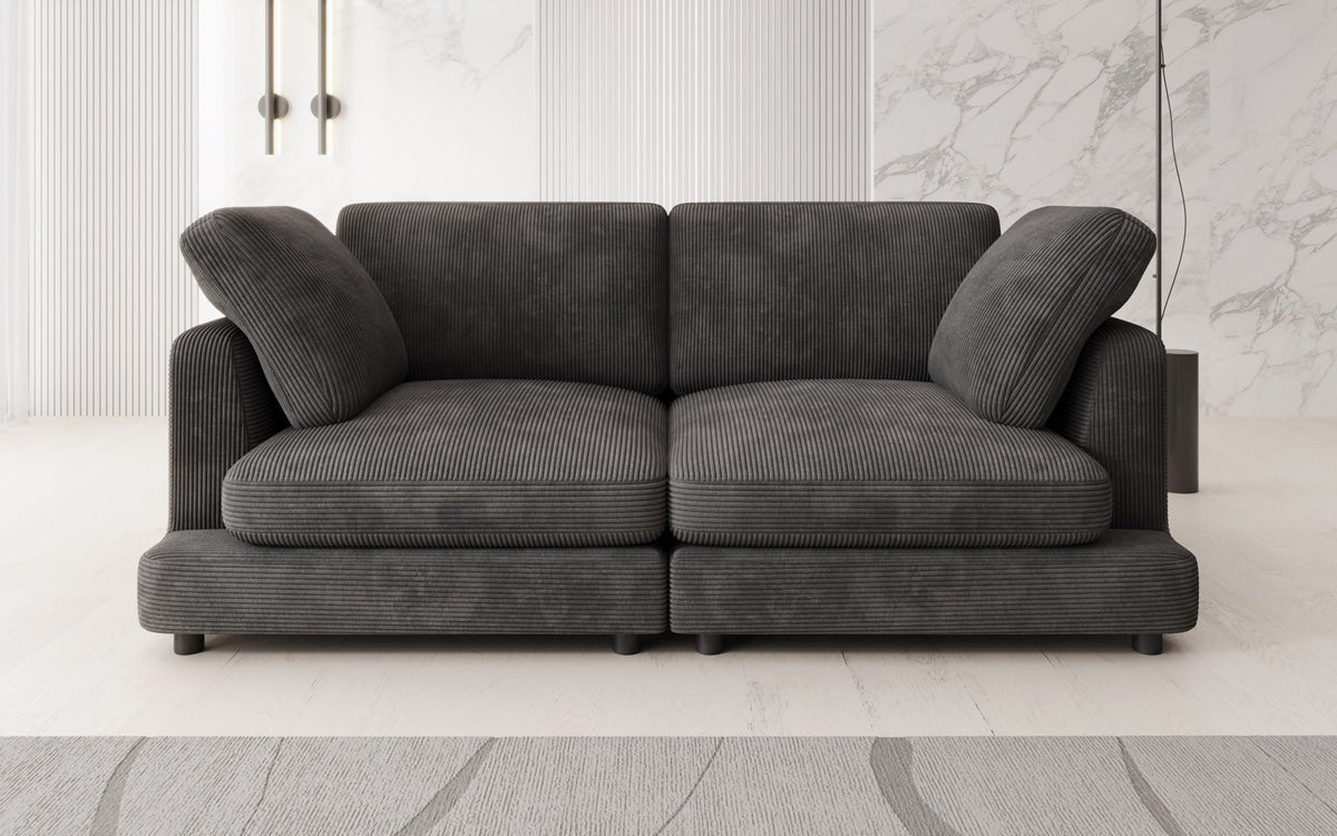 Designer 2-zits bank Thalessa in Ribstof