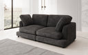 Designer 2-zits bank Thalessa in Ribstof