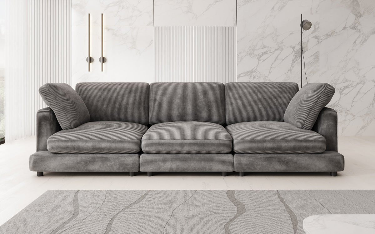 Designer 3-zitsbank Thalessa in Ribstof