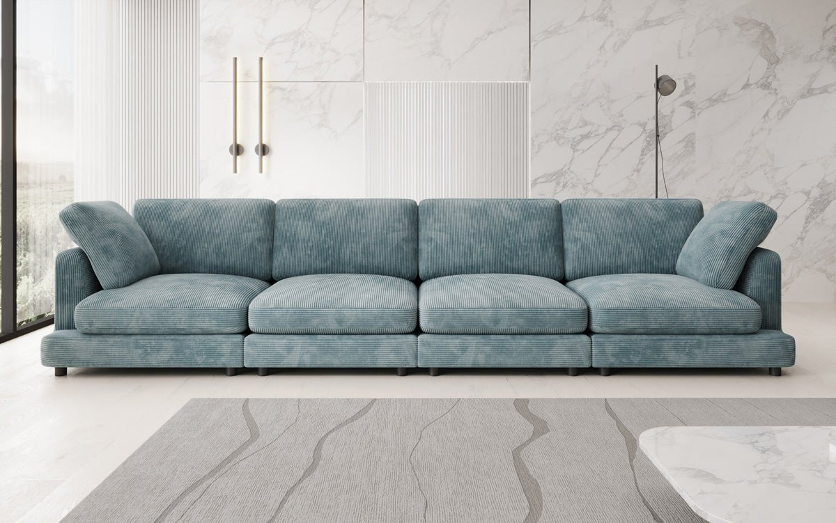 Designer 4-zitsbank Thalessa in Ribstof