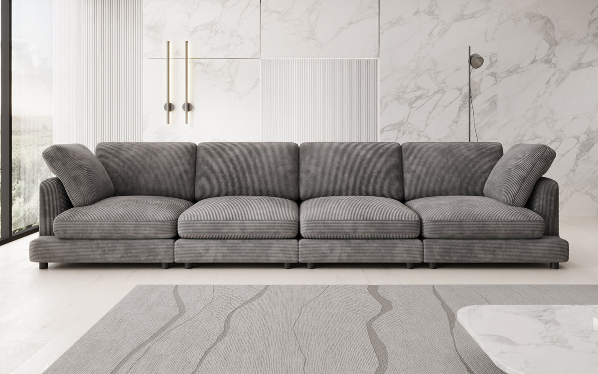 Designer 4-zitsbank Thalessa in Ribstof