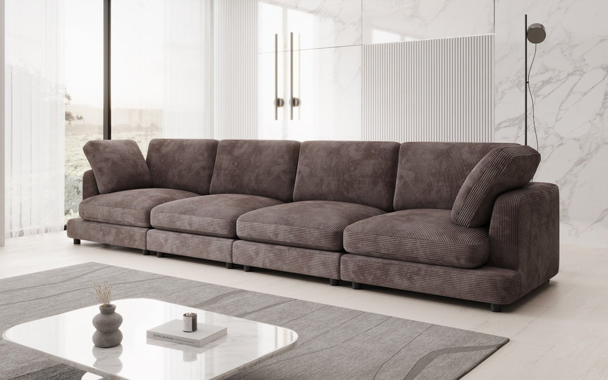 Designer 4-zitsbank Thalessa in Ribstof