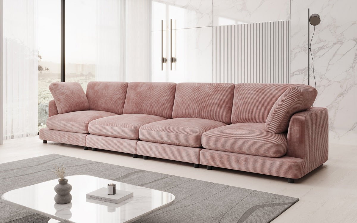 Designer 4-zitsbank Thalessa in Ribstof