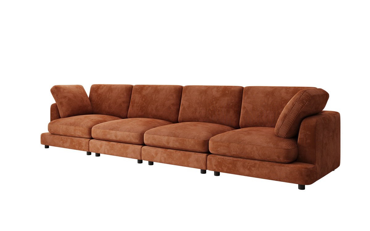 Designer 4-zitsbank Thalessa in Ribstof