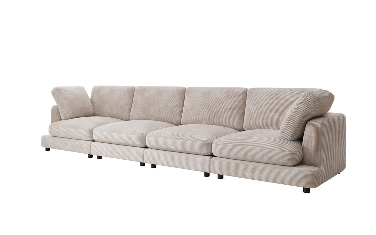 Designer 4-zitsbank Thalessa in Ribstof