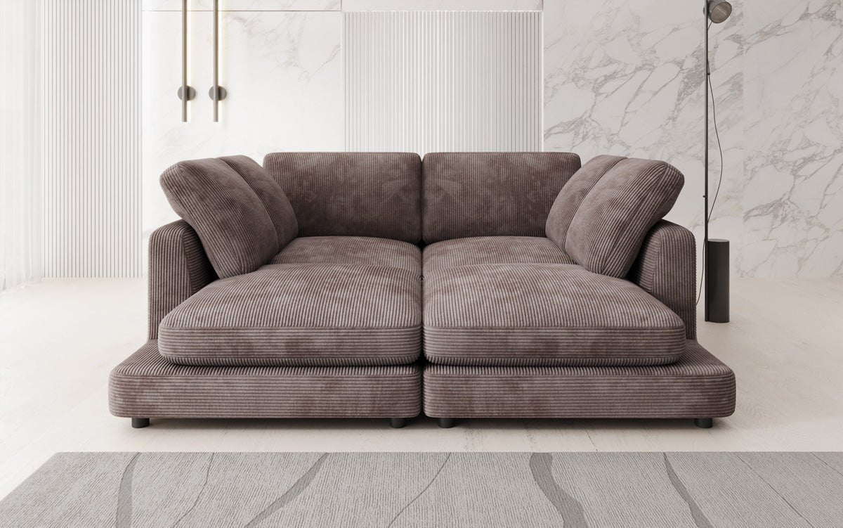 Designer loungebank Thalessa in ribstof