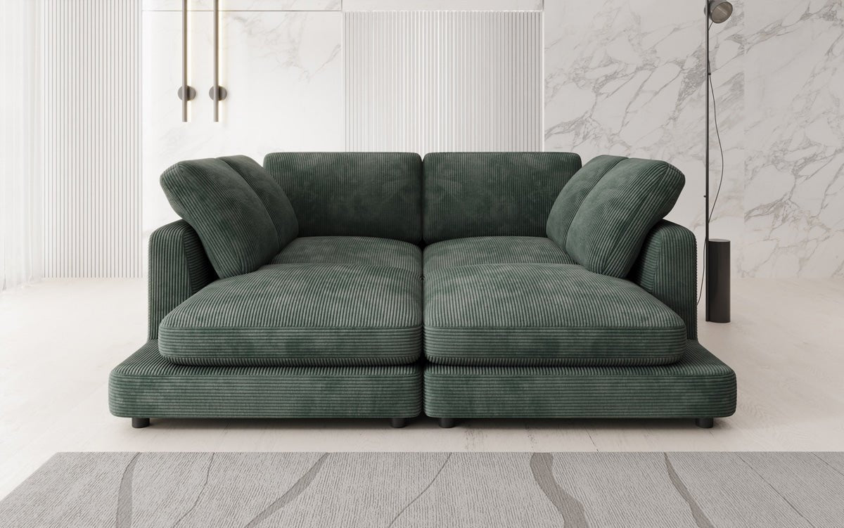Designer loungebank Thalessa in ribstof