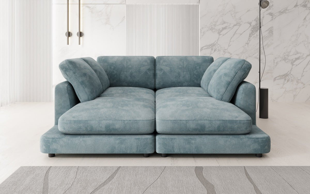 Designer loungebank Thalessa in ribstof