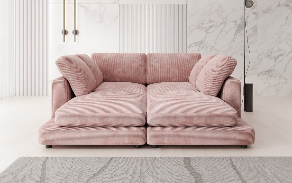Designer loungebank Thalessa in ribstof